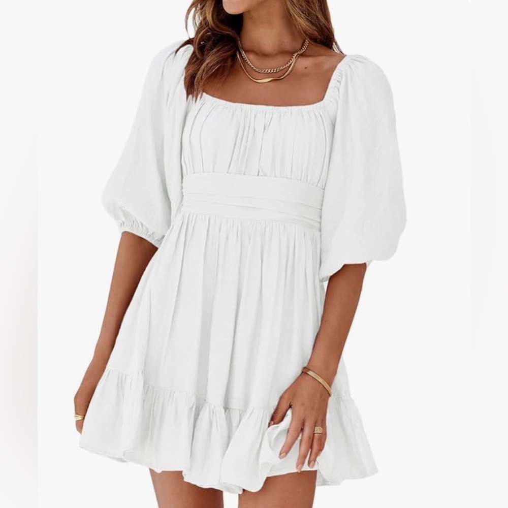 White Flowy Dress